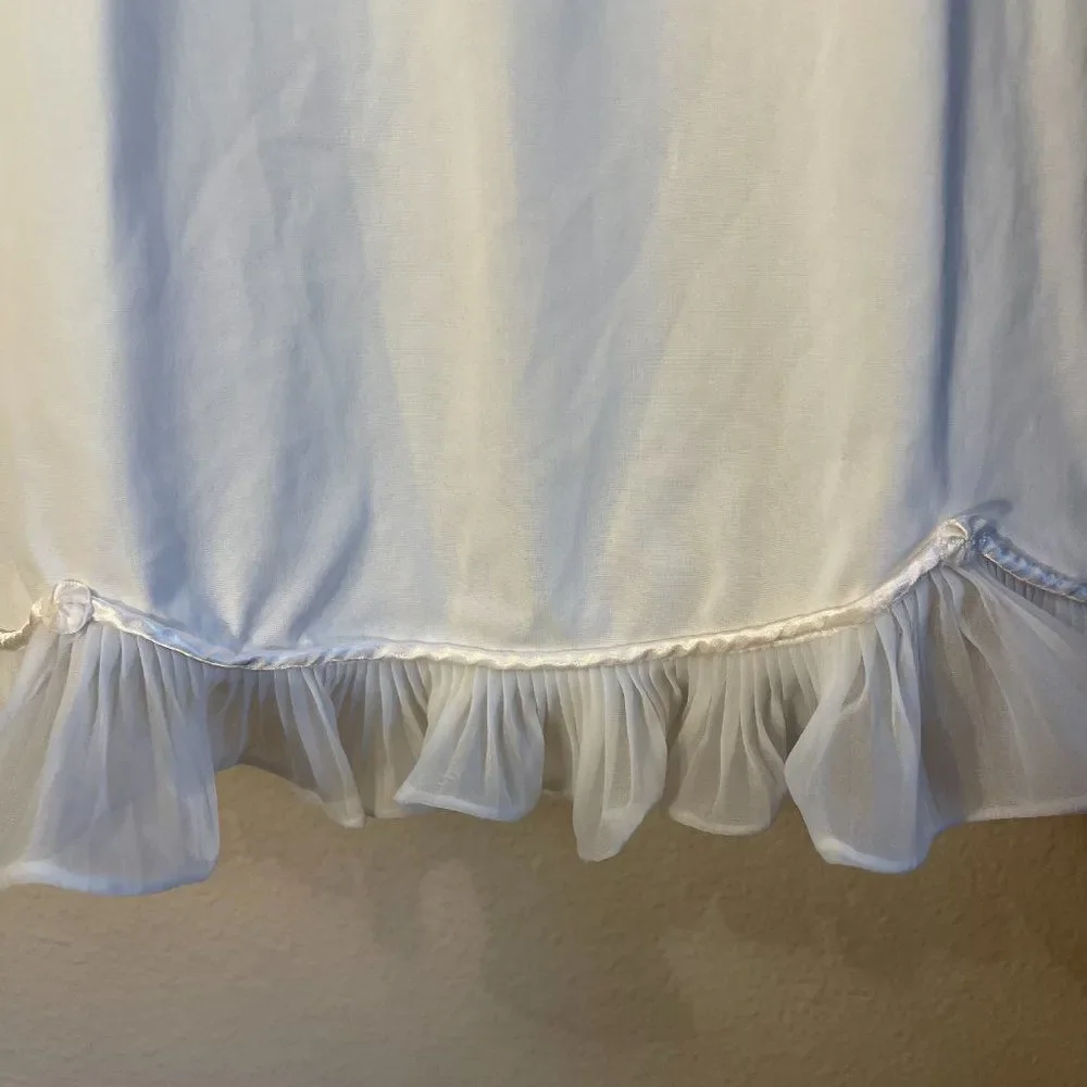 Van Raalte Nylon Mini Half Slip With Flounce Ruffle Rosette Trim Vintage Small - Picture 2 of 7